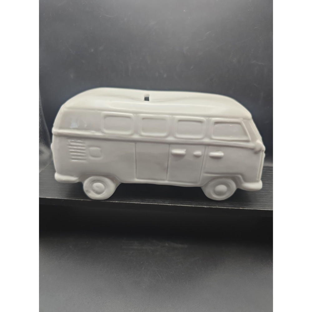 Volkswagen Van Bank! Cupcakes and Cartwheels! White Glass ! So Cute!